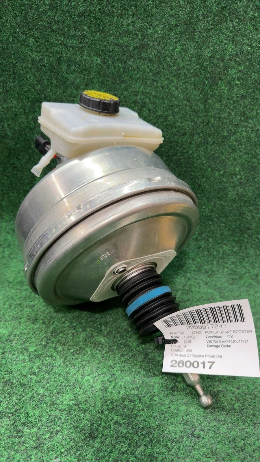 2018 Audi Q7 Quattro Power Brake Booster 17 K Miles Oem 4m0612103a 4m0612107a