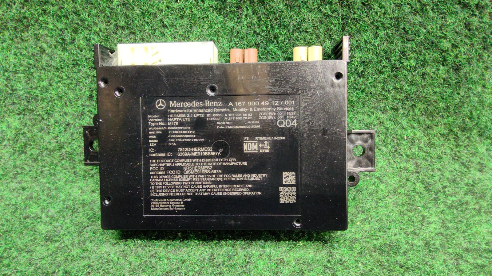 2016-2022 Mercedes Benz Glc 300 Emergency Call Control Unit Oem A1679004912